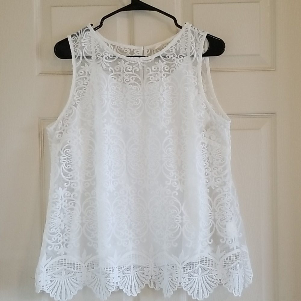 Whitle lace Top with linning cami